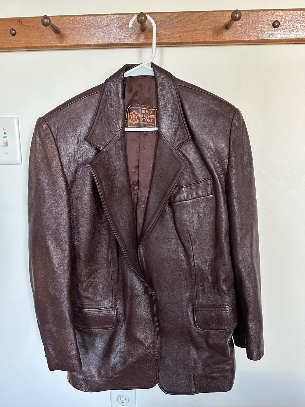 Vintage Brown Leather Blazer